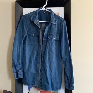 eddie bauer jean collar shirt size large